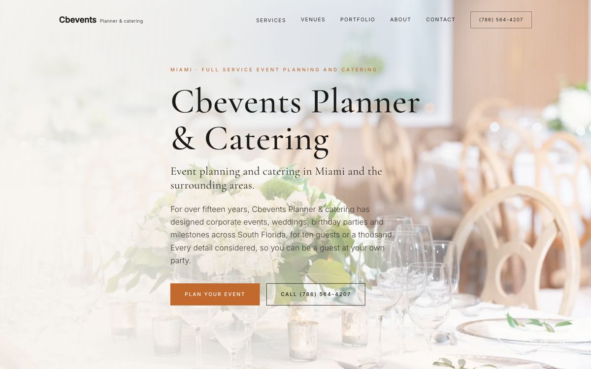 CB Events Planner sitio web